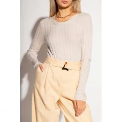 See By Chloé Ribbed Top Beige -Dame-strikkegensere Salg unnamed file 3165