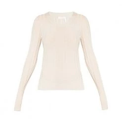 See By Chloé Ribbed Top Beige -Dame-strikkegensere Salg unnamed file 3167