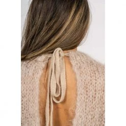 American Dreams Toga Back Tie Pullover - Beige Beige
