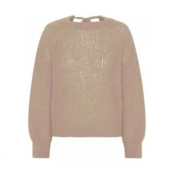 American Dreams Toga Back Tie Pullover - Beige Beige -Dame-strikkegensere Salg unnamed file 3176