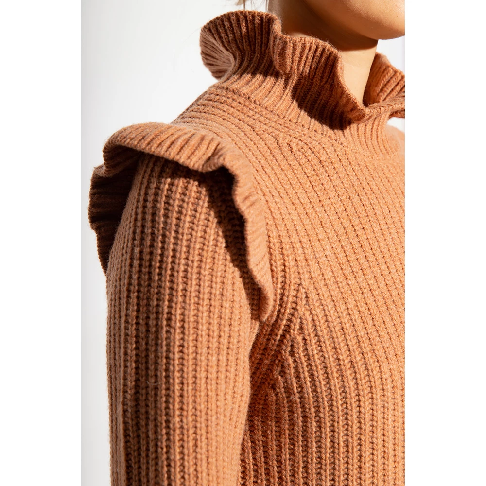 See By Chloé Ruffled Sweater Brown 1 See By Chloé Ruffled Sweater Brown