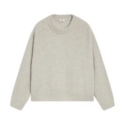 Closed Crew Neck Sweater - Grå Gray -Dame-strikkegensere Salg unnamed file 3209