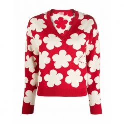 Kenzo V-neck Knitwear Red