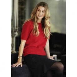 Ane Mone Angora Genser Med Kort Erm Red -Dame-strikkegensere Salg unnamed file 3337