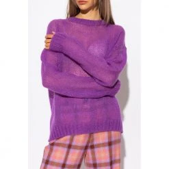 Forte Forte Relaxed-fitting Sweater Purple -Dame-strikkegensere Salg unnamed file 3365