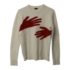 Joseph Hand Print Sweater White -Dame-strikkegensere Salg unnamed file 338
