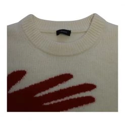 Joseph Hand Print Sweater White -Dame-strikkegensere Salg unnamed file 342