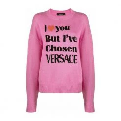 Versace Round-neck Knitwear Pink -Dame-strikkegensere Salg unnamed file 3481