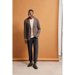 Selected Homme New Coban Lambs Wool Crew - Kelp Bone White Beige