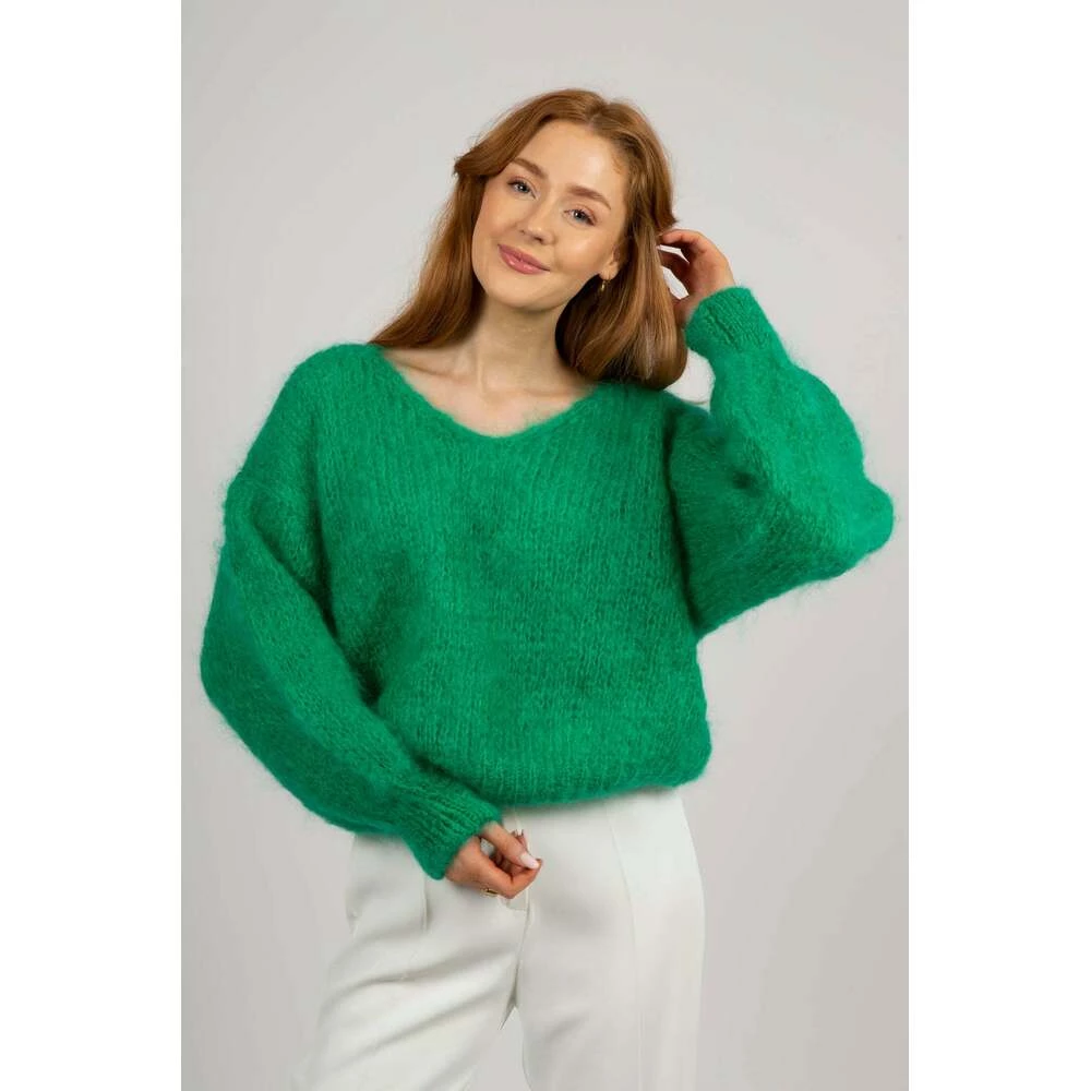 American Dreams Milana LS Mohair Knit - Emerald Green Green 1 American Dreams Milana LS Mohair Knit - Emerald Green Green