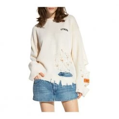 Heron Preston Wool Sweater With Cut-outs Beige -Dame-strikkegensere Salg unnamed file 3679