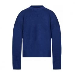 Proenza Schouler Cashmere Sweater Blue -Dame-strikkegensere Salg unnamed file 3709