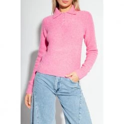 Samsøe Samsøe ‘Jessi’ Sweater With Collar Pink -Dame-strikkegensere Salg unnamed file 3760