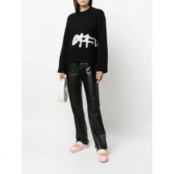 Off White Round-neck Knitwear Black