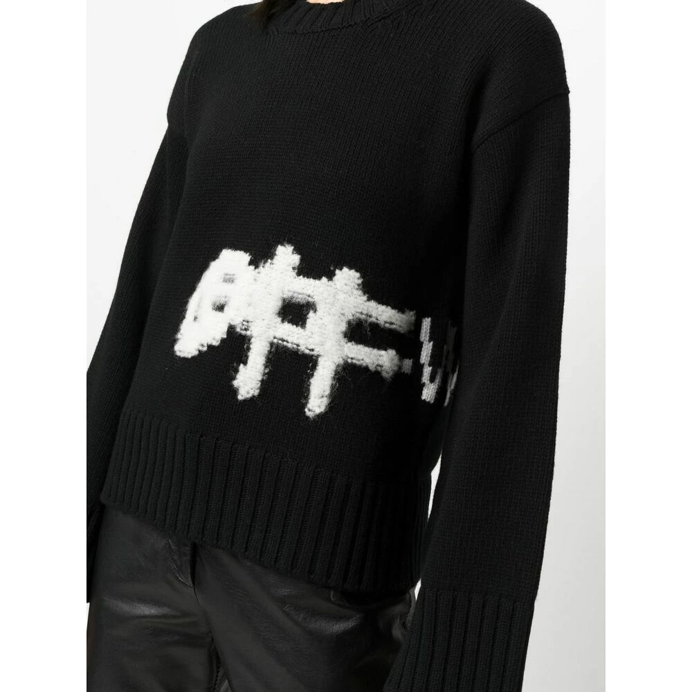 Off White Round-neck Knitwear Black 3 Off White Round-neck Knitwear Black - Bilde 3