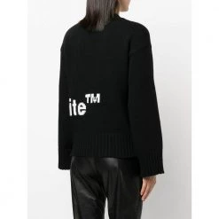 Off White Round-neck Knitwear Black 8 Off White Round-neck Knitwear Black -Dame-strikkegensere Salg unnamed file 3765