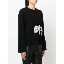 Off White Round-neck Knitwear Black 9 Off White Round-neck Knitwear Black -Dame-strikkegensere Salg unnamed file 3766