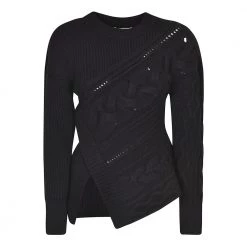 Alexander McQueen Round-neck Knitwear Black -Dame-strikkegensere Salg unnamed file 3861
