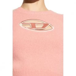 Diesel M-AREESA Sweater With Logo Pink 9 Diesel M-AREESA Sweater With Logo Pink -Dame-strikkegensere Salg unnamed file 391