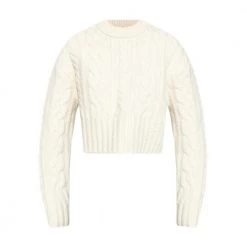 Ami Paris Wool Sweater Beige -Dame-strikkegensere Salg unnamed file 3937