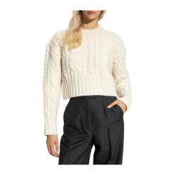 Ami Paris Wool Sweater Beige -Dame-strikkegensere Salg unnamed file 3939