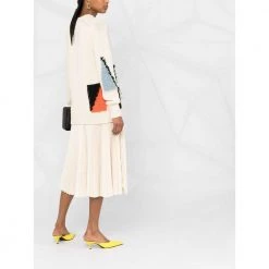 Jil Sander Round-neck Knitwear White -Dame-strikkegensere Salg unnamed file 3951