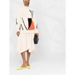 Jil Sander Round-neck Knitwear White -Dame-strikkegensere Salg unnamed file 3958