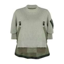 Sacai Round-neck Knitwear Green -Dame-strikkegensere Salg unnamed file 3963