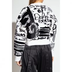 Dolce & Gabbana Wool Sweater With Logo White -Dame-strikkegensere Salg unnamed file 3968