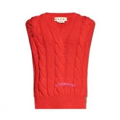 Marni Wool Vest Red -Dame-strikkegensere Salg unnamed file 4001