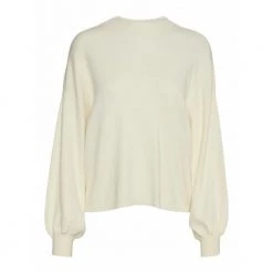 Beige Vero Moda Vmnancy Highneck Volume Blouse Ga Boo Genser Beige