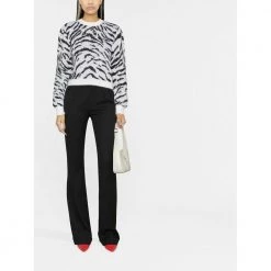 Alessandra Rich Round-neck Knitwear Gray -Dame-strikkegensere Salg unnamed file 4020