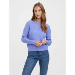 Lilla Vero Moda Vmlefile Ls O-Neck Rib Blouse Ga Noos Genser Purple -Dame-strikkegensere Salg unnamed file 4025