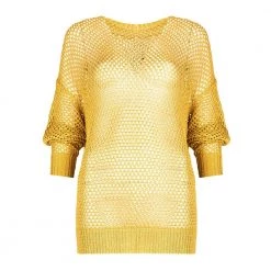 Patrizia Pepe Round-neck Knitwear Yellow -Dame-strikkegensere Salg unnamed file 4037
