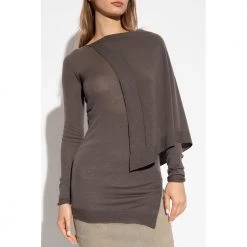 Rick Owens Wool Sweater Brown -Dame-strikkegensere Salg unnamed file 4091