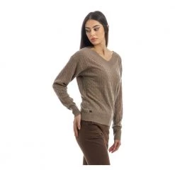 Manila Grace V-neck Knitwear Brown -Dame-strikkegensere Salg unnamed file 4104