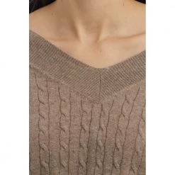 Manila Grace V-neck Knitwear Brown -Dame-strikkegensere Salg unnamed file 4105