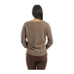 Manila Grace V-neck Knitwear Brown -Dame-strikkegensere Salg unnamed file 4106