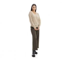 Manila Grace V-neck Knitwear Beige -Dame-strikkegensere Salg unnamed file 4127