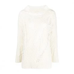 Ermanno Scervino Round-neck Knitwear Beige