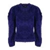 Stella McCartney FURRY TEXTURED KNIT CROP SWEATER Blue