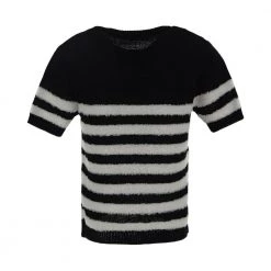 Balmain Striped Knit Shirt Black
