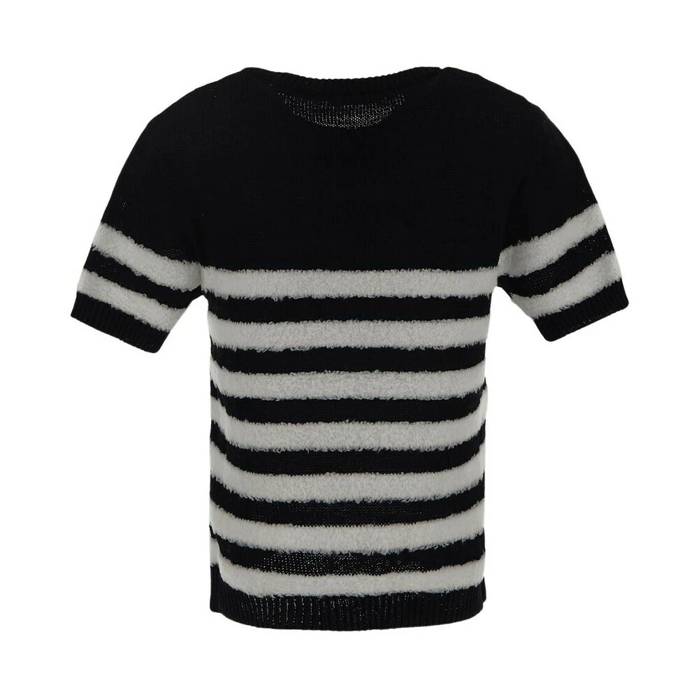 Balmain Striped Knit Shirt Black 1 Balmain Striped Knit Shirt Black