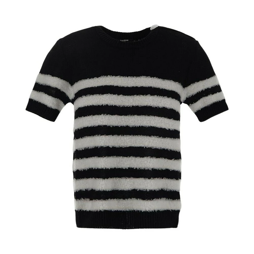 Balmain Striped Knit Shirt Black 2 Balmain Striped Knit Shirt Black - Bilde 2