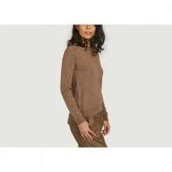 Majestic Filatures Round-neck Knitwear Brown -Dame-strikkegensere Salg unnamed file 4219