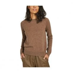 Majestic Filatures Round-neck Knitwear Brown -Dame-strikkegensere Salg unnamed file 4220