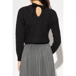 RED Valentino Lurex Sweater Black -Dame-strikkegensere Salg unnamed file 4301
