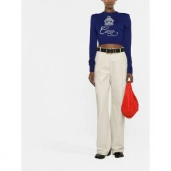 Casablanca Round-neck Knitwear Blue -Dame-strikkegensere Salg unnamed file 4330