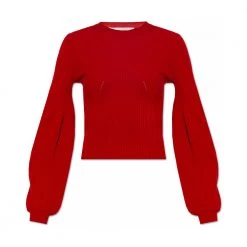 Stella McCartney Ribbed Sweater Red -Dame-strikkegensere Salg unnamed file 440