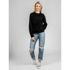 Guess Round-neck Knitwear Black -Dame-strikkegensere Salg unnamed file 4403